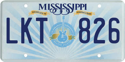 MS license plate LKT826