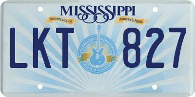 MS license plate LKT827
