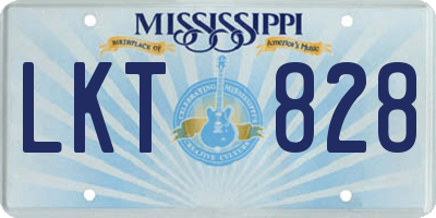 MS license plate LKT828