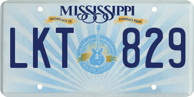 MS license plate LKT829