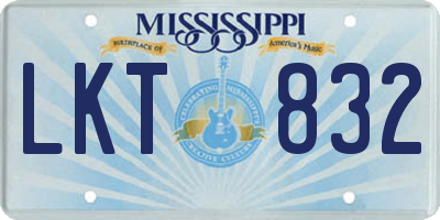 MS license plate LKT832