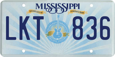 MS license plate LKT836