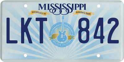 MS license plate LKT842