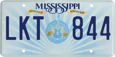 MS license plate LKT844