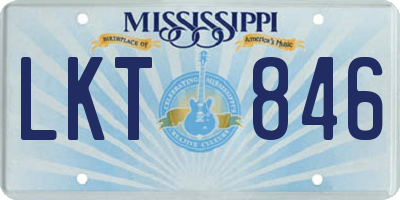 MS license plate LKT846