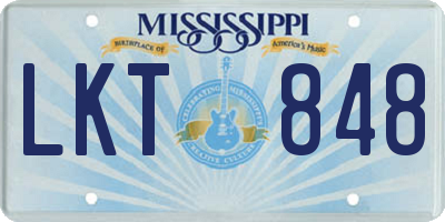 MS license plate LKT848