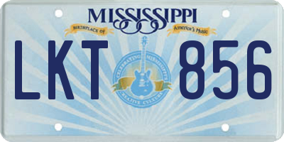 MS license plate LKT856