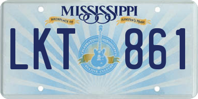 MS license plate LKT861
