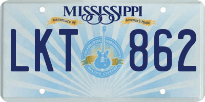 MS license plate LKT862