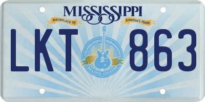 MS license plate LKT863