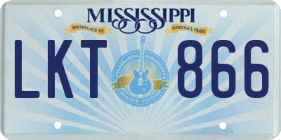 MS license plate LKT866
