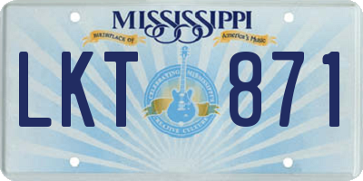MS license plate LKT871