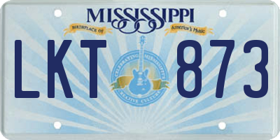 MS license plate LKT873