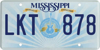 MS license plate LKT878