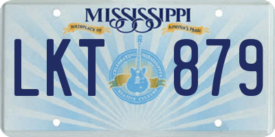 MS license plate LKT879