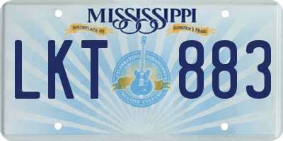 MS license plate LKT883