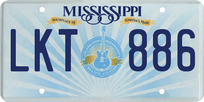 MS license plate LKT886