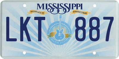 MS license plate LKT887