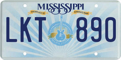 MS license plate LKT890