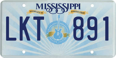 MS license plate LKT891