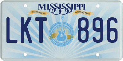 MS license plate LKT896