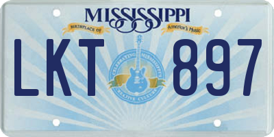 MS license plate LKT897