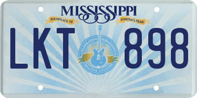 MS license plate LKT898
