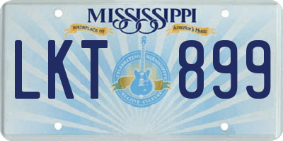 MS license plate LKT899