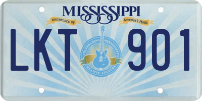 MS license plate LKT901