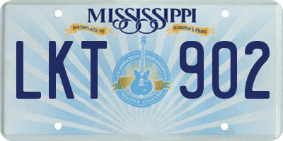 MS license plate LKT902