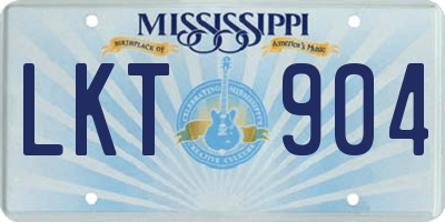 MS license plate LKT904