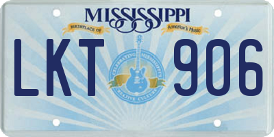 MS license plate LKT906