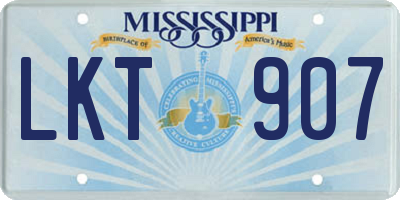 MS license plate LKT907