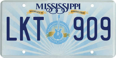 MS license plate LKT909