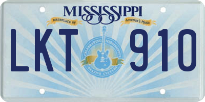 MS license plate LKT910