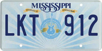 MS license plate LKT912
