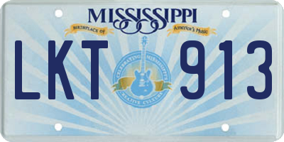 MS license plate LKT913