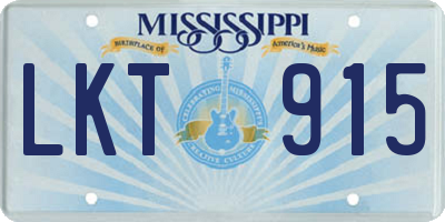MS license plate LKT915