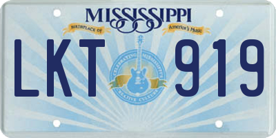 MS license plate LKT919