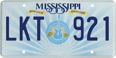 MS license plate LKT921
