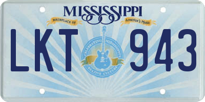 MS license plate LKT943