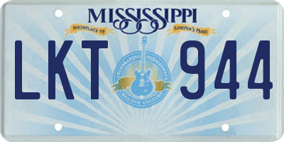 MS license plate LKT944