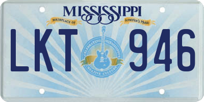 MS license plate LKT946