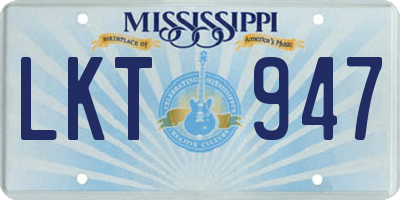 MS license plate LKT947
