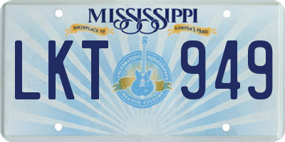 MS license plate LKT949