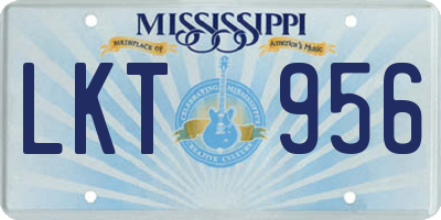 MS license plate LKT956