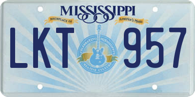 MS license plate LKT957