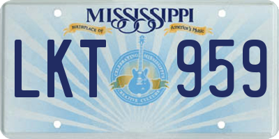 MS license plate LKT959