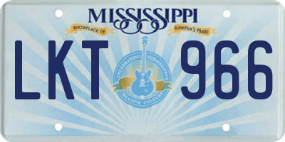 MS license plate LKT966