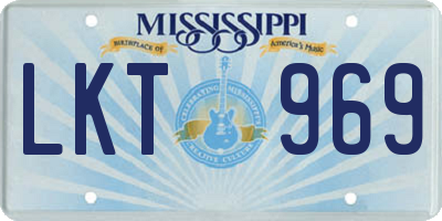 MS license plate LKT969